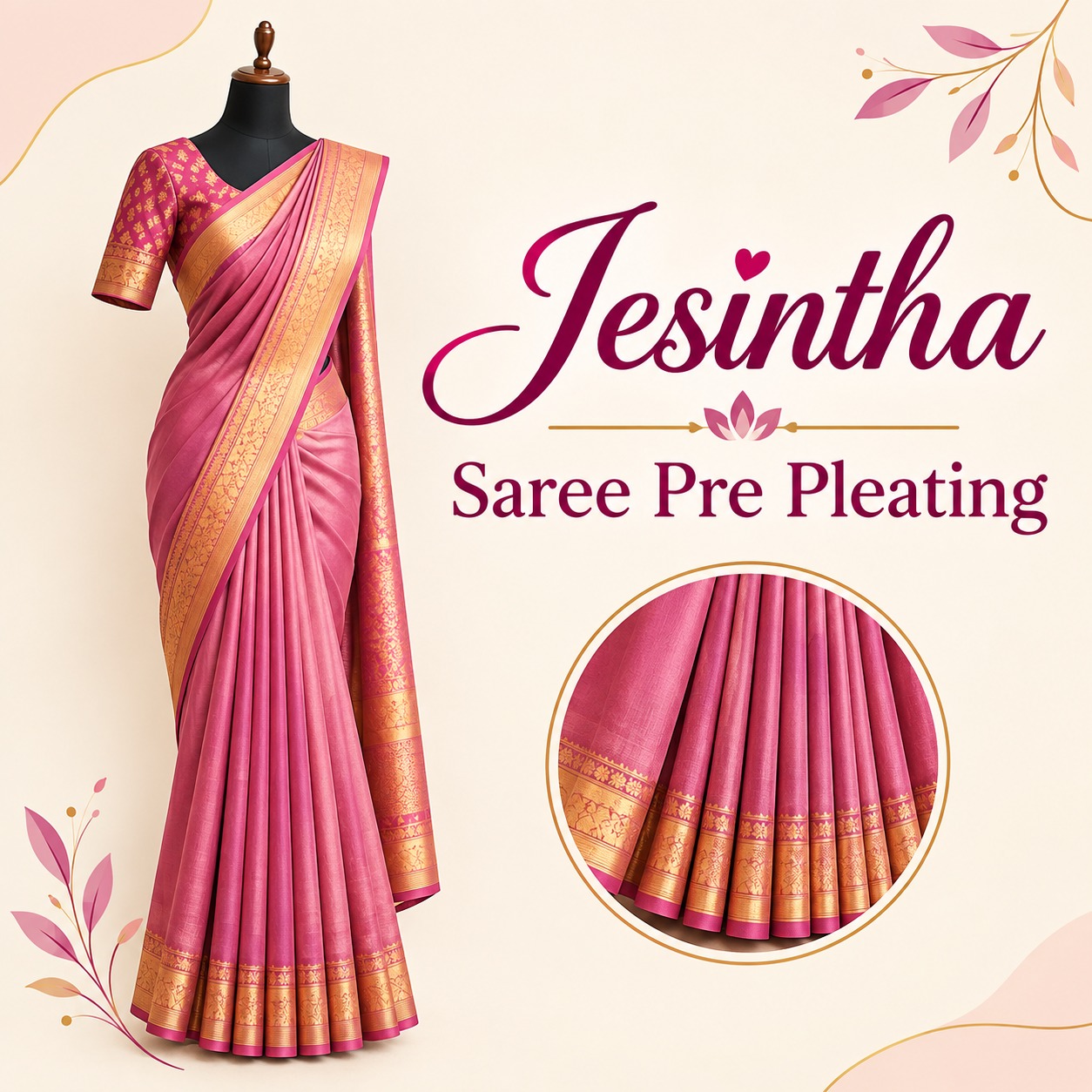 Jesintha Saree Pre Pleating